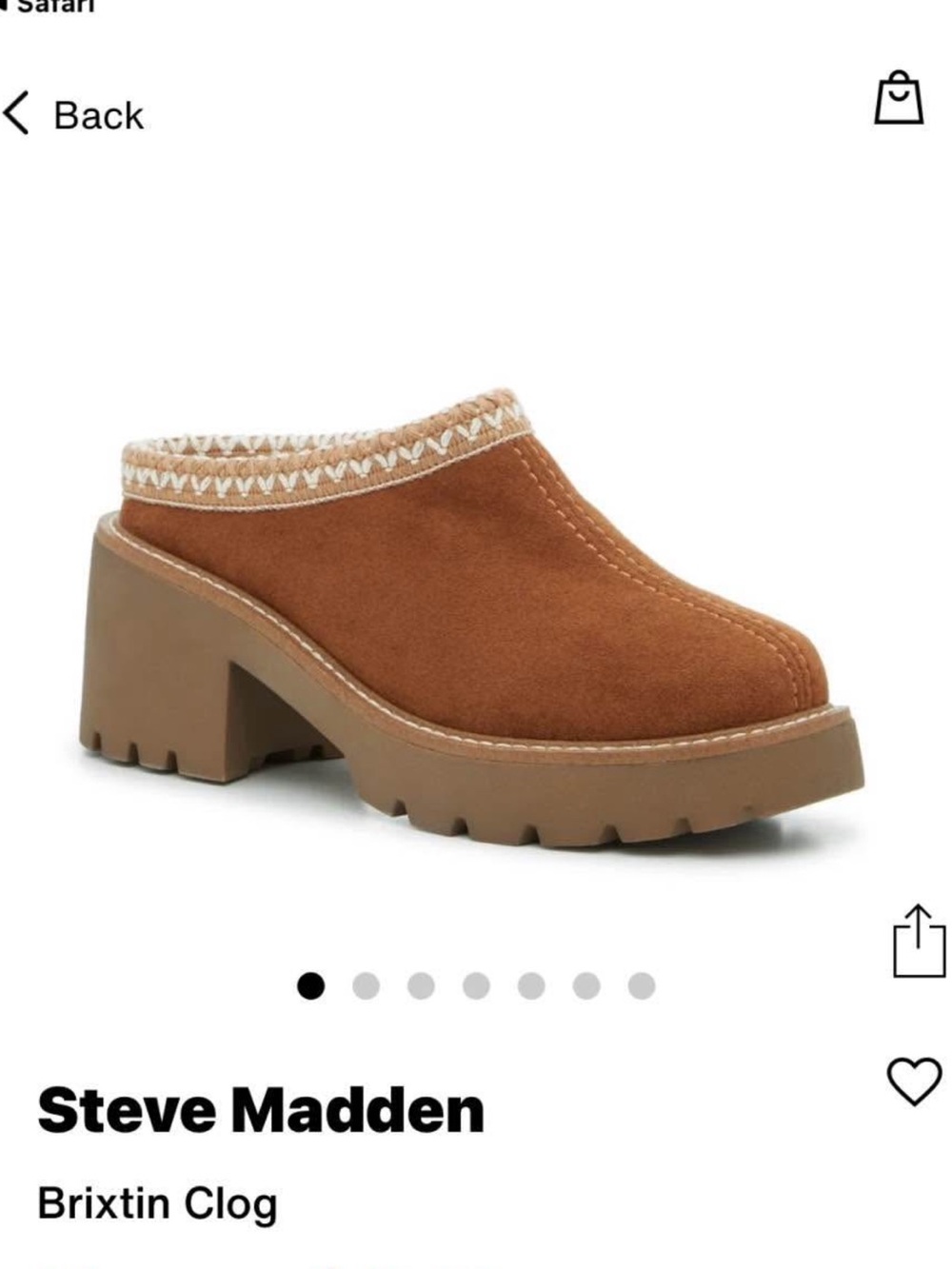 Steve Madden Brixtin Suede Mule in Chestnut Brown